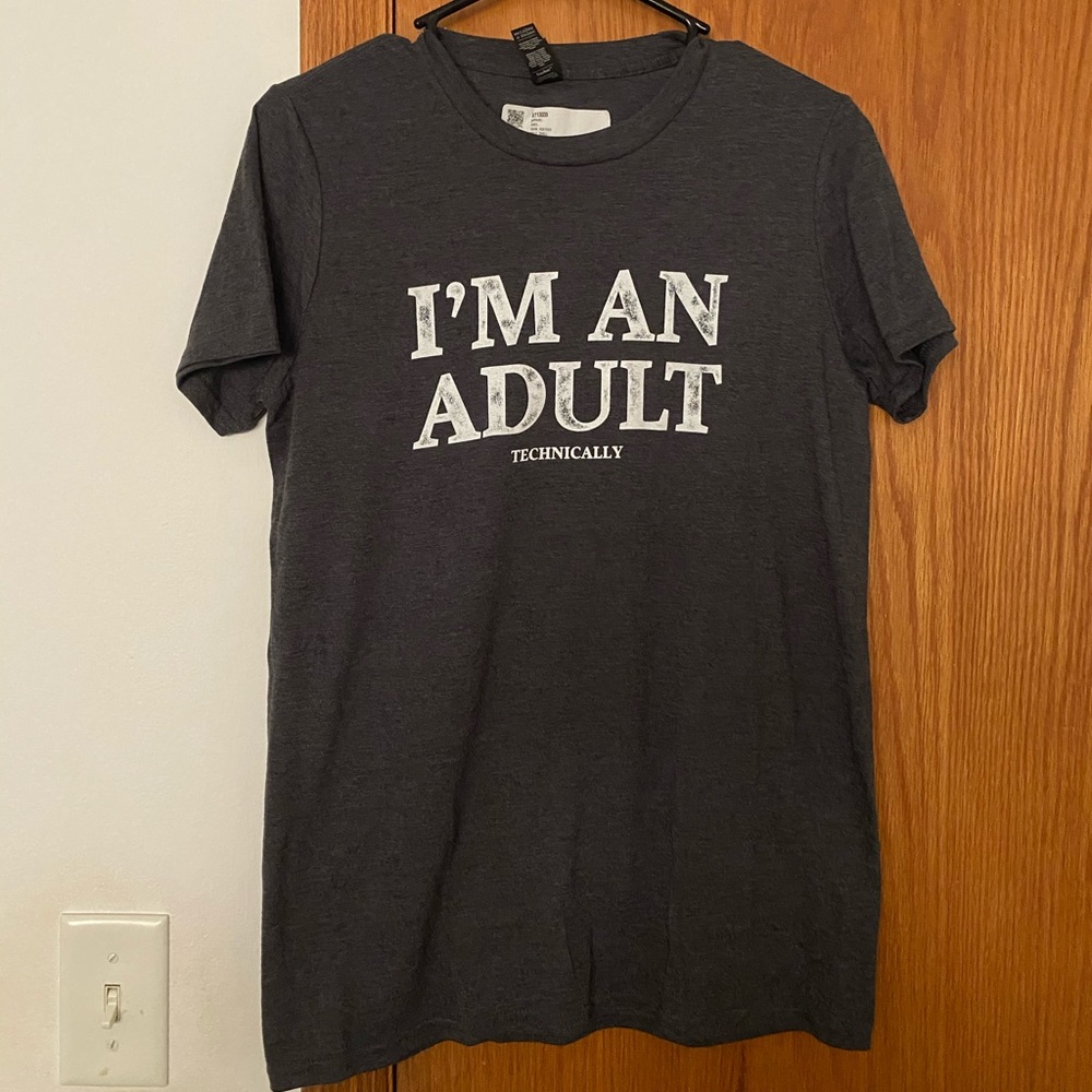 I’m An Adult Techically grey gray t-shirt small